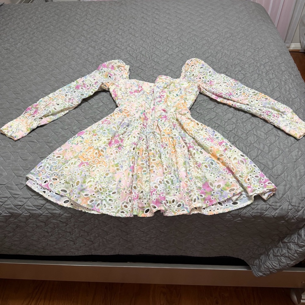 Bardot Pastel Floral Eyelet Dress